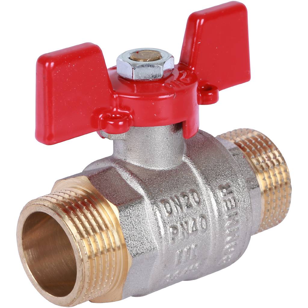 Кран шаровый Rommer 3/4" НР/НР, ручка бабочка