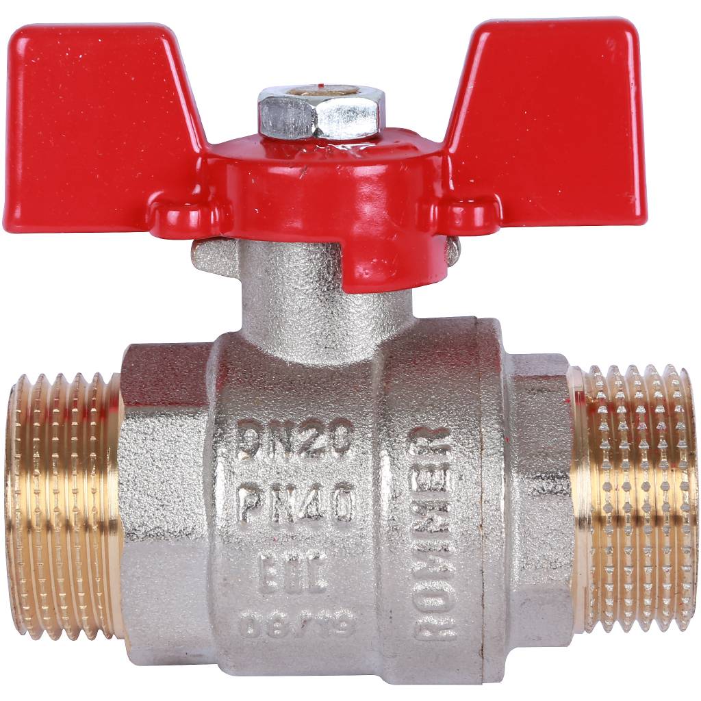 Кран шаровый Rommer 3/4" НР/НР, ручка бабочка