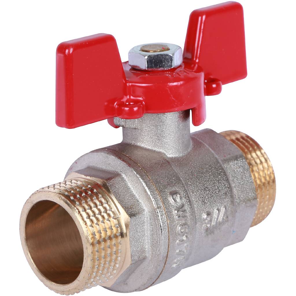 Кран шаровый Rommer 3/4" НР/НР, ручка бабочка