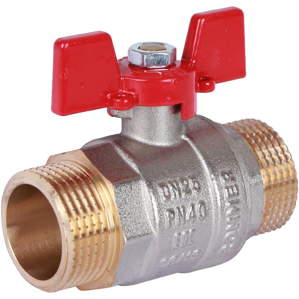 Кран шаровый Rommer 1" НР/НР, ручка бабочка