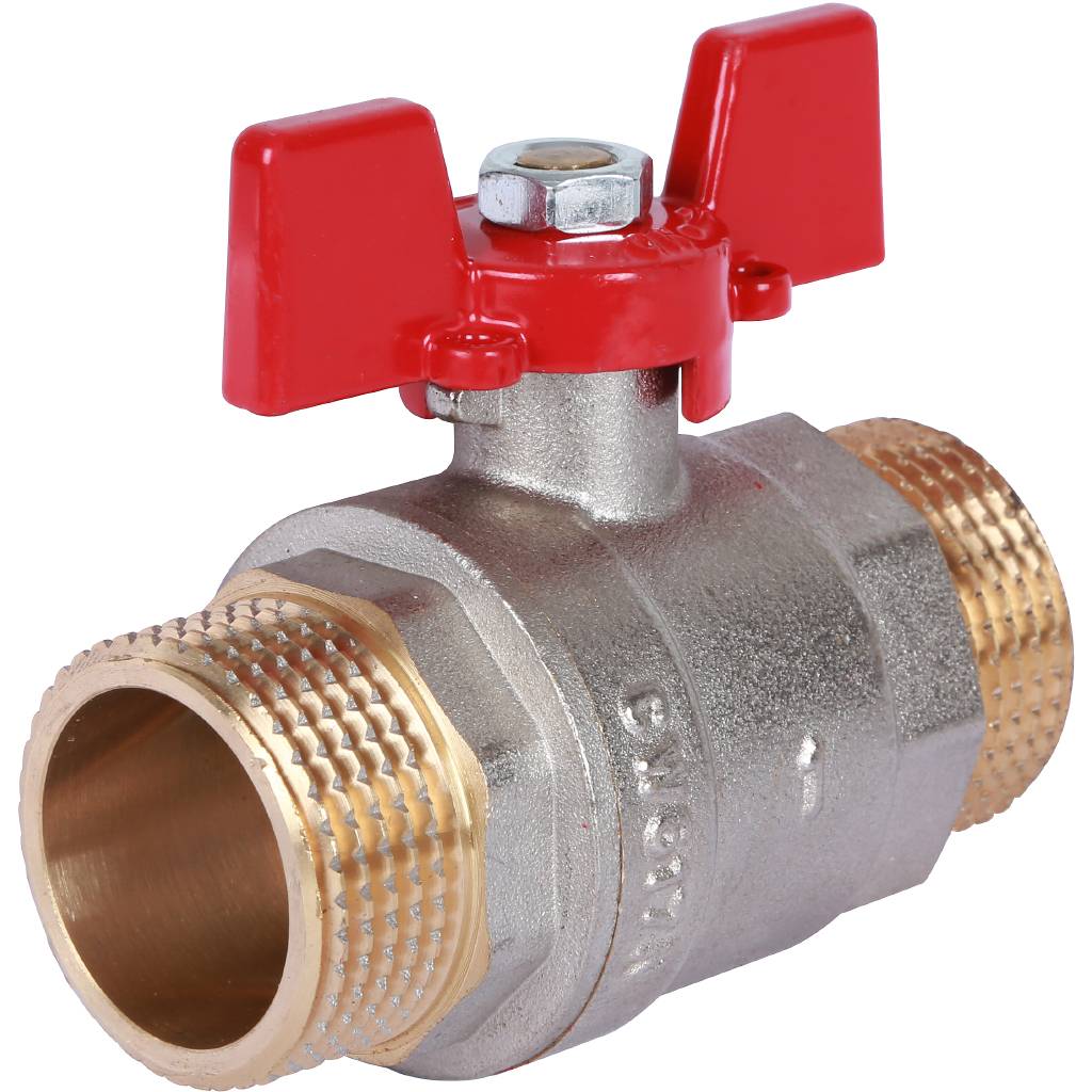 Кран шаровый Rommer 1" НР/НР, ручка бабочка