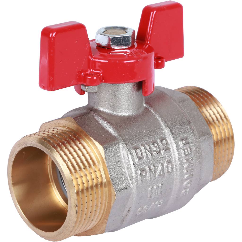 Кран шаровый Rommer 1 1/4" НР/НР, ручка бабочка