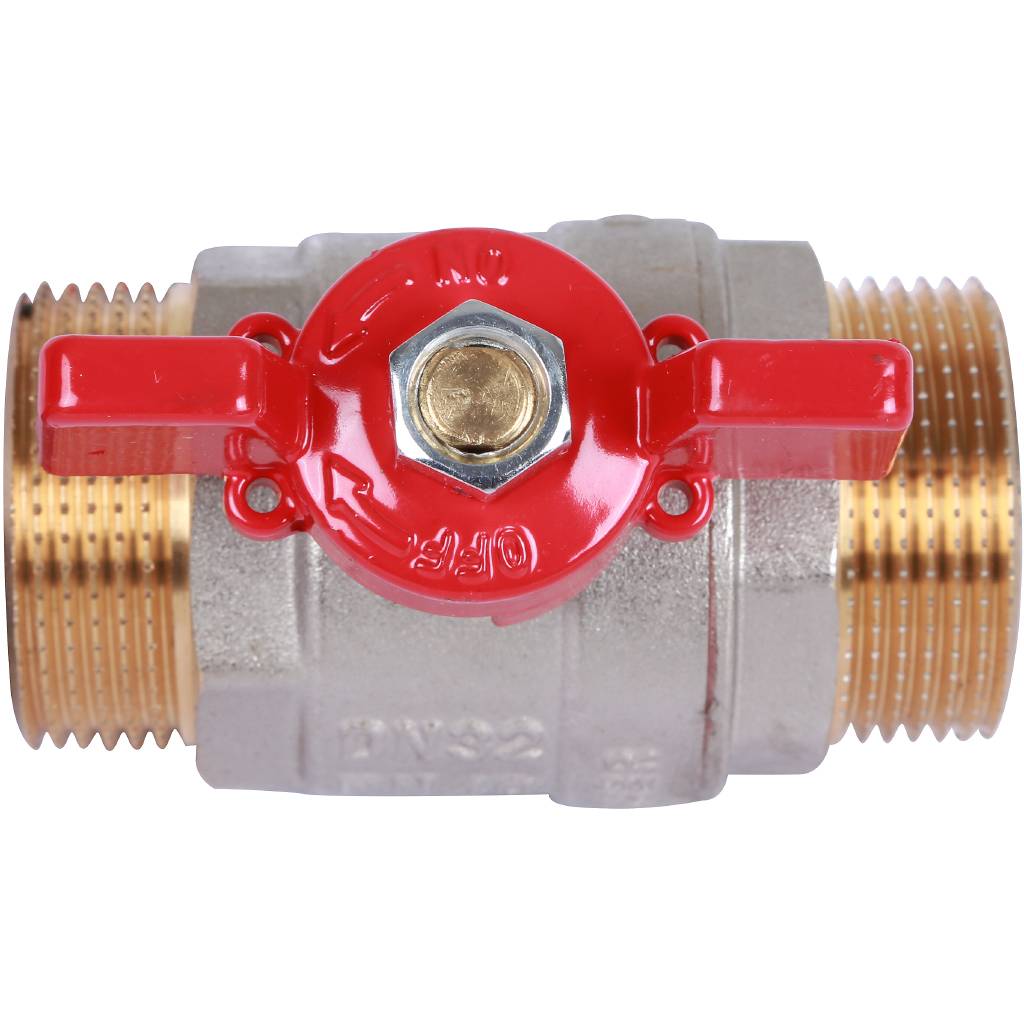 Кран шаровый Rommer 1 1/4" НР/НР, ручка бабочка