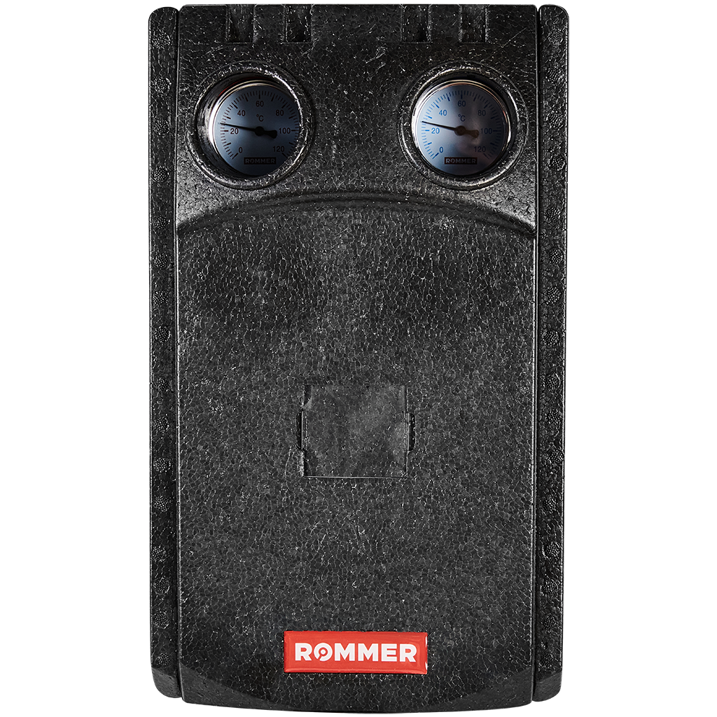 ROMMER Насосная группа с термостат-им смесит. клапаном (35-60°С) 1 без насоса в теплоизоляции