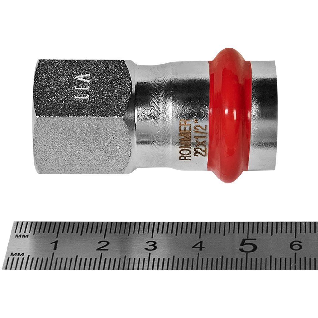 Переходник Rommer ВПр-ВР, 22х1/2, из нержавеющей стали прессовой
