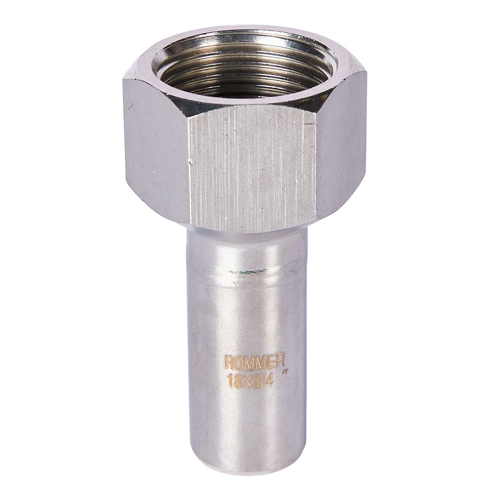 Вставка переходная Rommer НПр-ВР, 18х3/4, из нержавеющей стали прессовой