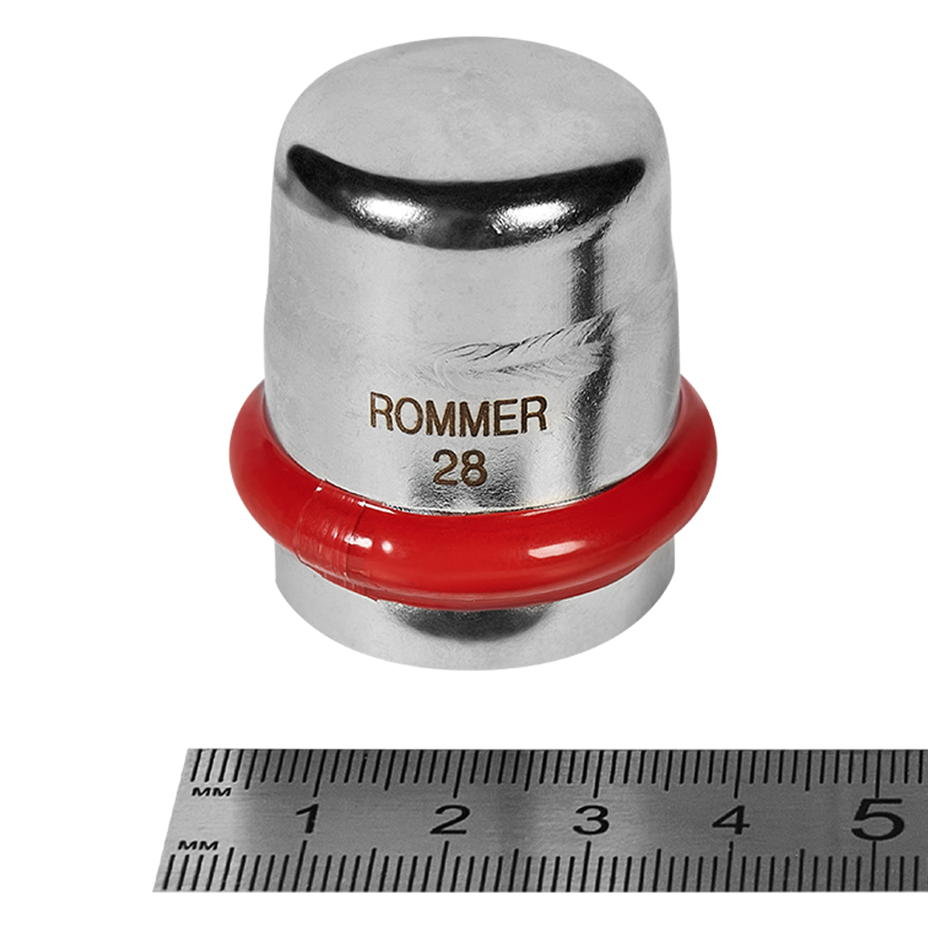 Заглушка Rommer ВПр, 28, из нержавеющей стали прессовой