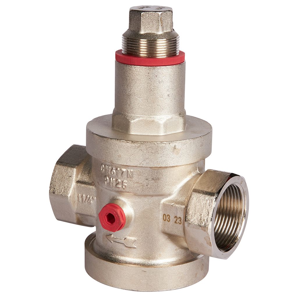Редуктор давления ROMMER PN25 вн/вн 1 1/4" с выходом под манометр
