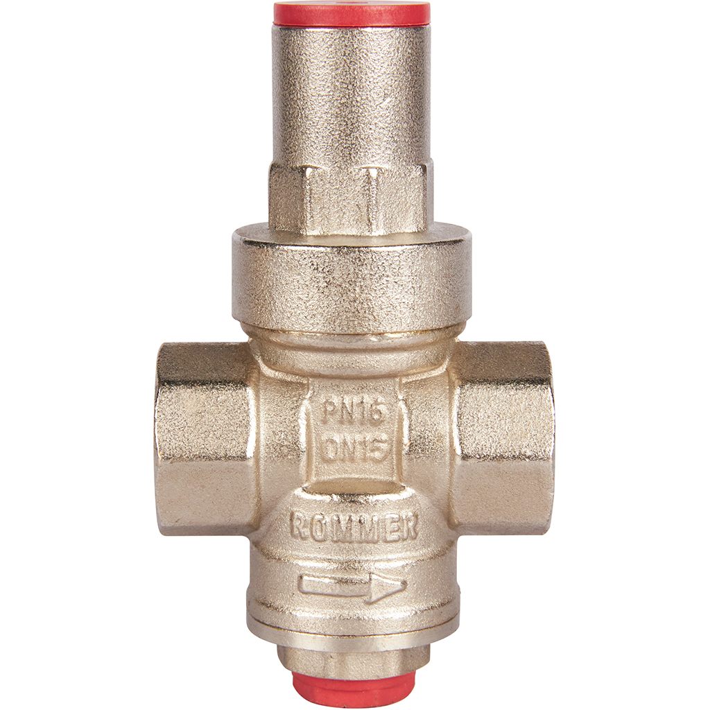 Редуктор давления ROMMER PN16 вн/вн 1/2" с выходом под манометр