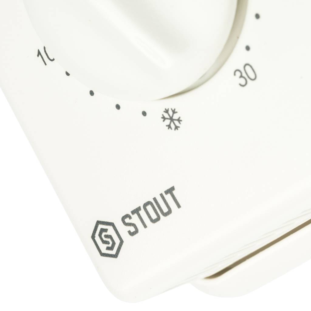 STOUT Комнатный проводной термостат TI-N с переключателем зима-лето и светодиодом