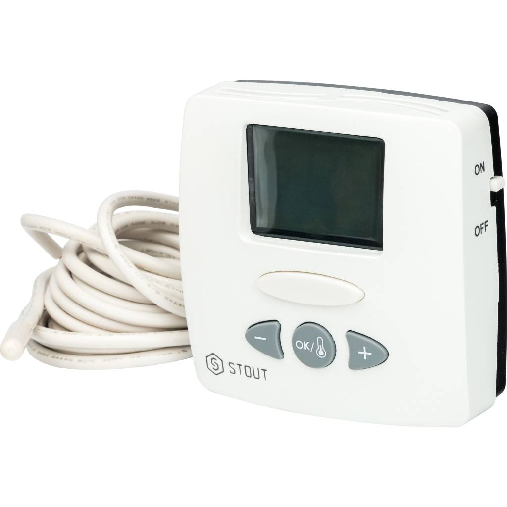 STOUT Термостат комнатный электронный WFHT-LCD. С выносным датчиком