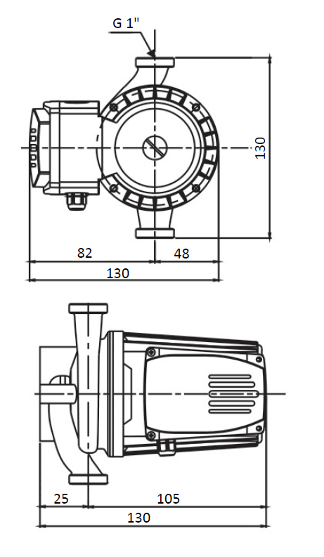 Насос циркуляционный Shinhoo BASIC S 15-6S 130 с гайками