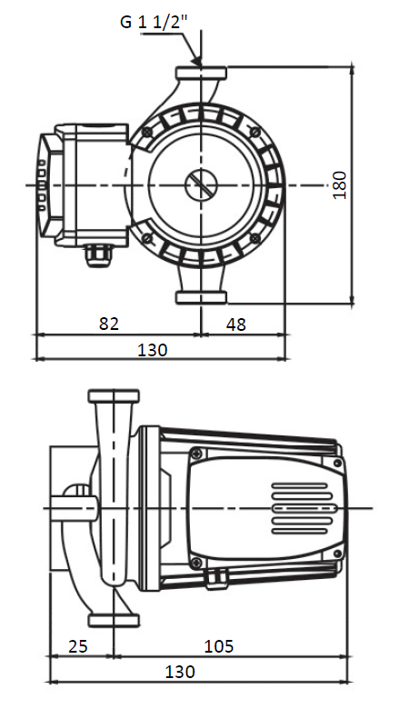 Насос циркуляционный Shinhoo BASIC S 25-4S с гайками