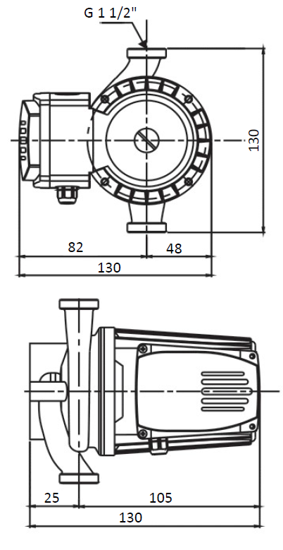 Насос циркуляционный Shinhoo BASIC S 25-6S 130 с гайками