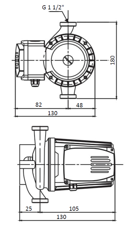 Насос циркуляционный Shinhoo BASIC S 25-6S с гайками