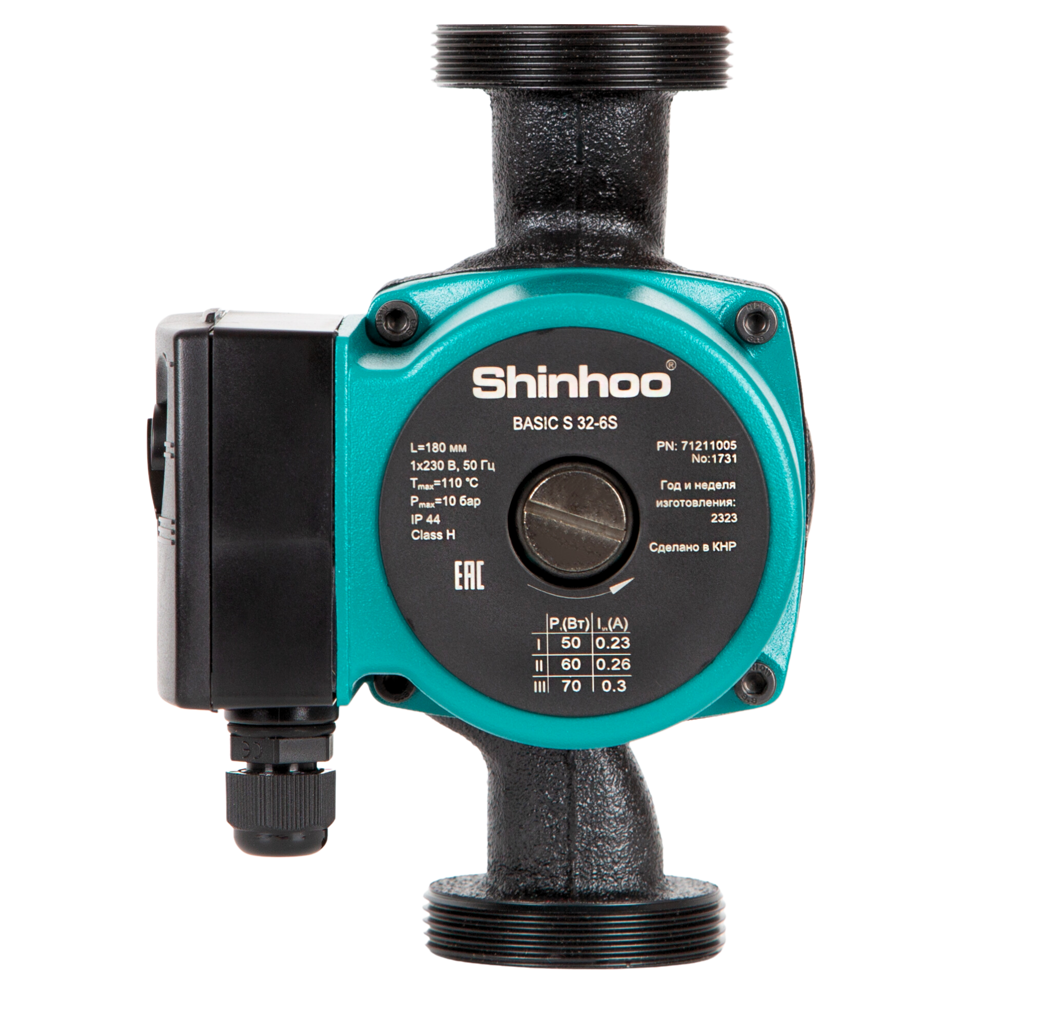 Насос циркуляционный Shinhoo BASIC S 32-4S с гайками