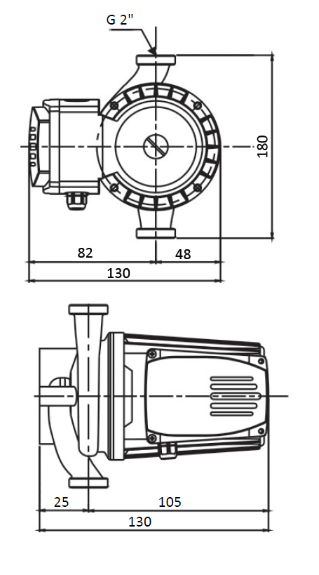 Насос циркуляционный Shinhoo BASIC S 32-6S с гайками