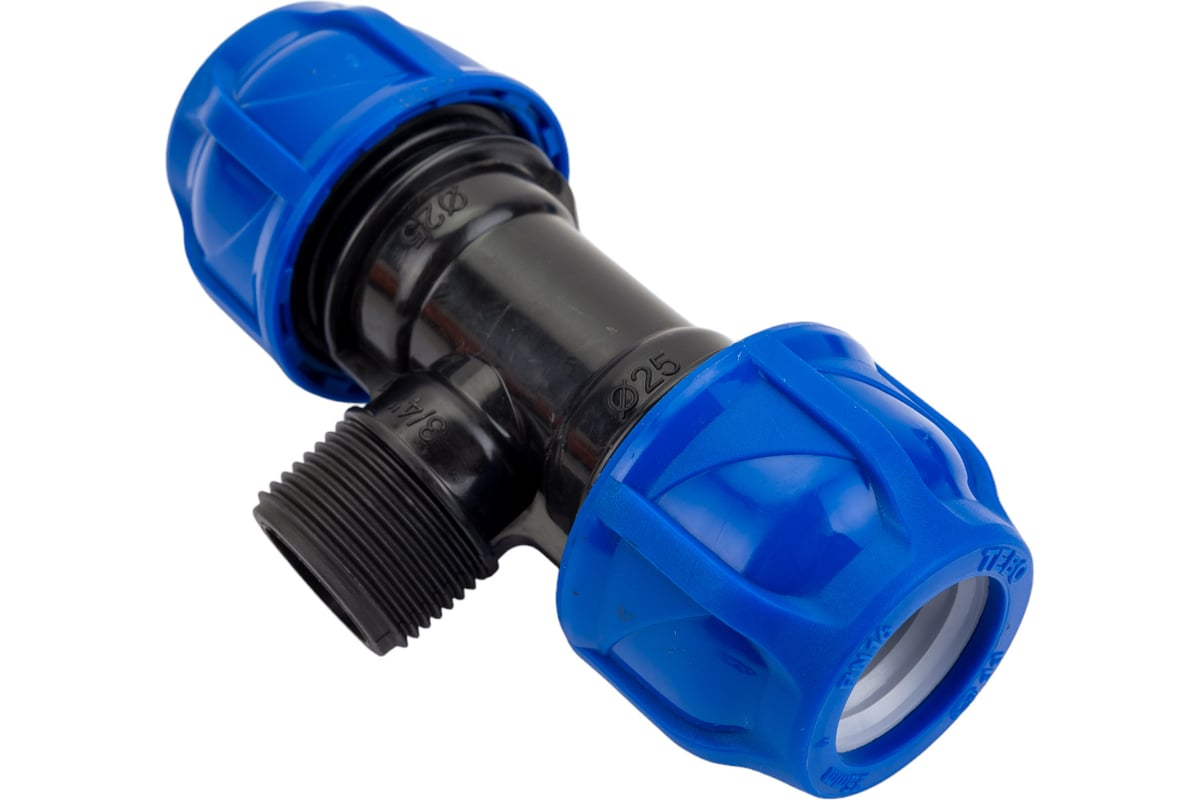 Тройник компрессионный (Нар) - 25 х 3/4"х 25 TEBO
