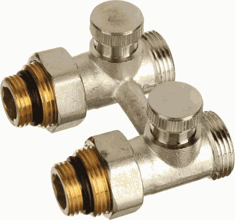 Узел для нижнего подключения радиатора вентильный 3/4"*1/2" прямой Terma