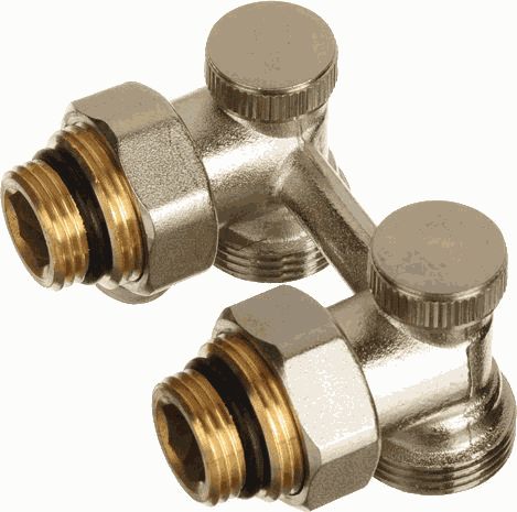 Узел для нижнего подключения радиатора вентильный 3/4"*1/2" угловой Terma