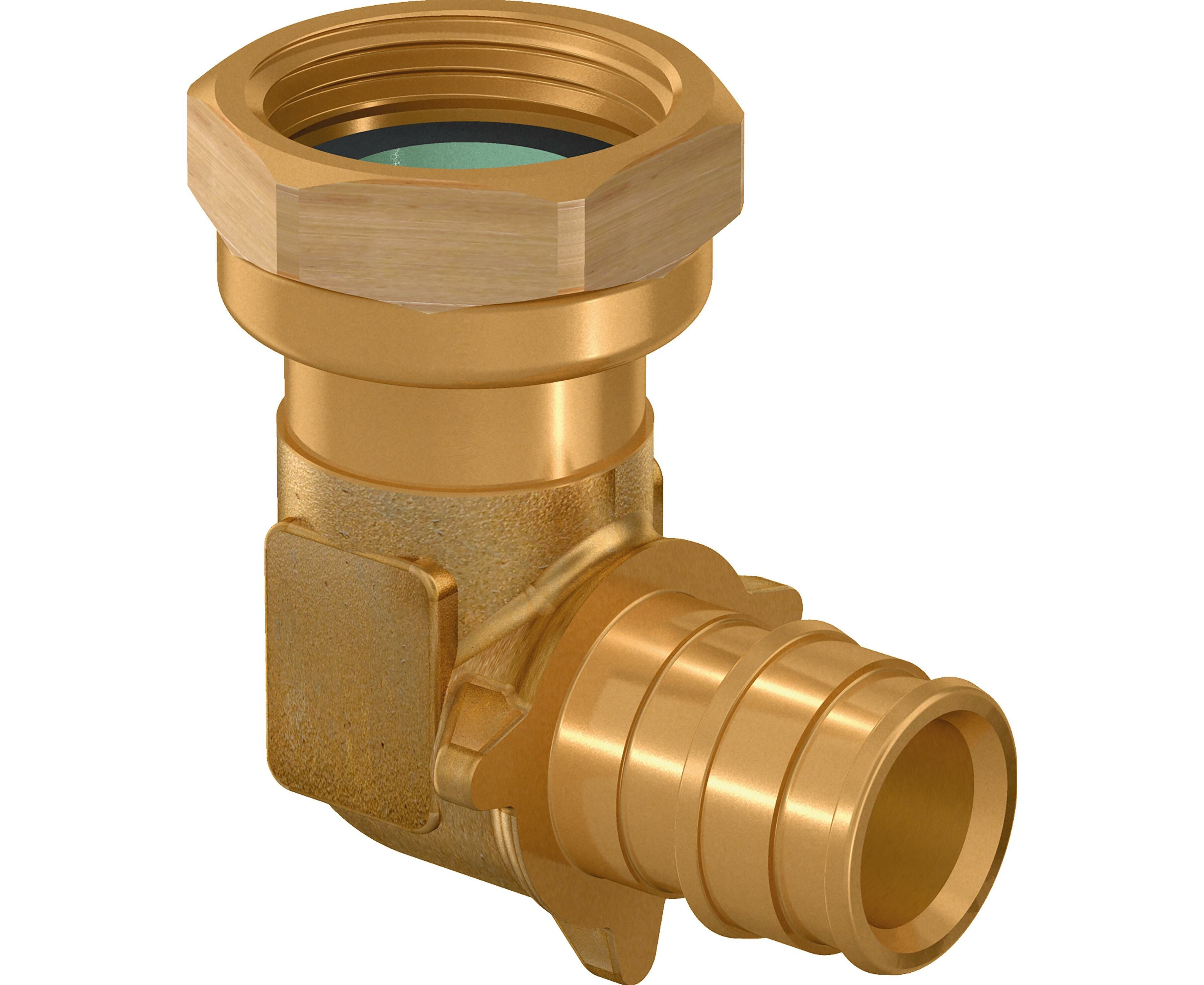 Угольник Usystems с накидной гайкой латунный для труб PE-Xa 20-G1/2"НГ