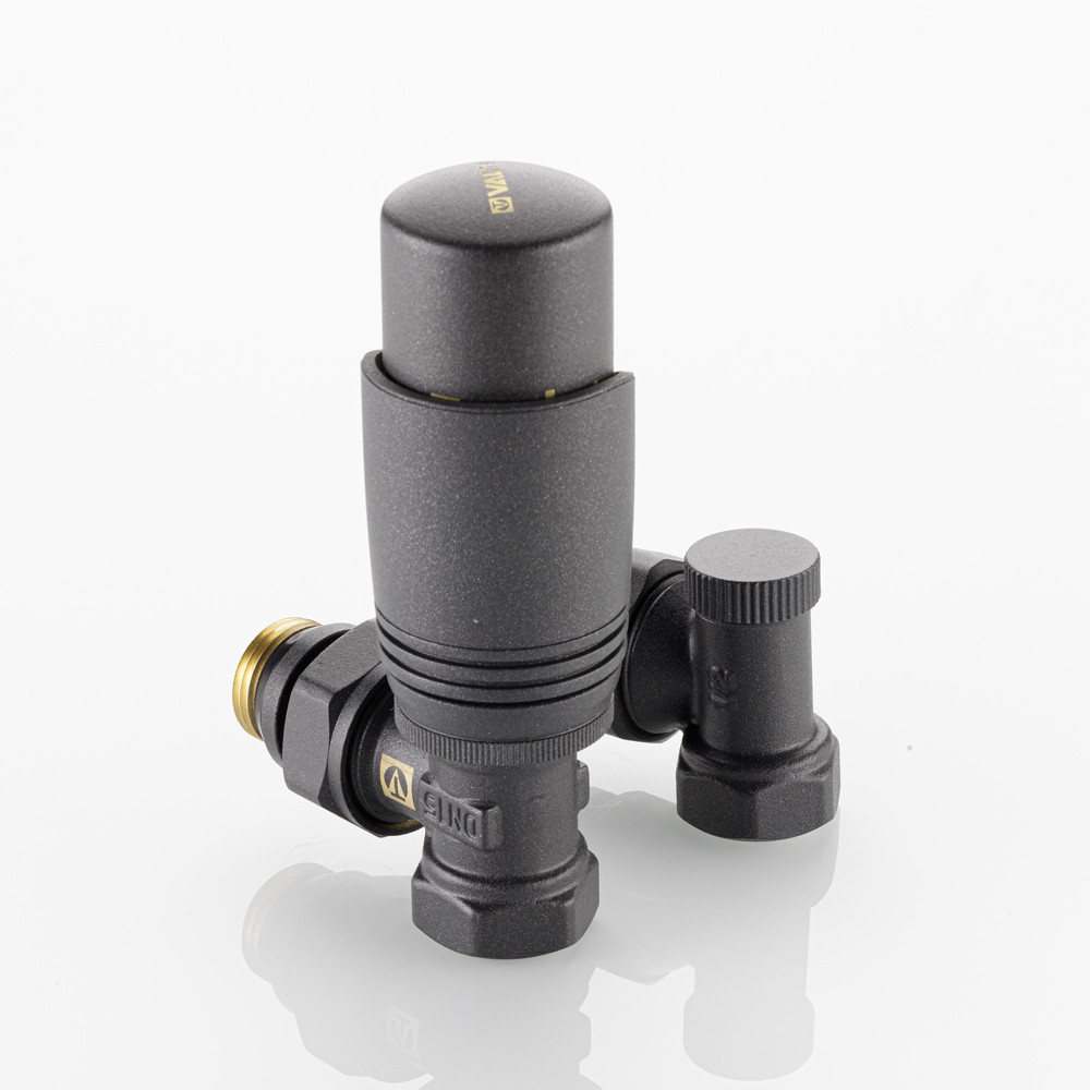 Комплект терморегулирующего оборудования для радиатора угловой 1/2 ", серый