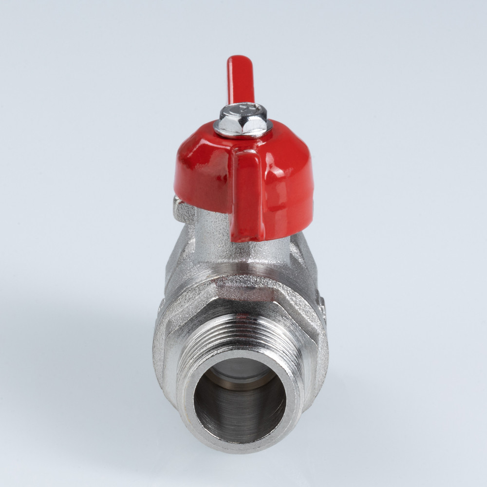 Кран шаровой СТАНДАРТ, никель, рукоятка бабочка 1/2", вн.-нар. PN40 (ГОСТ)