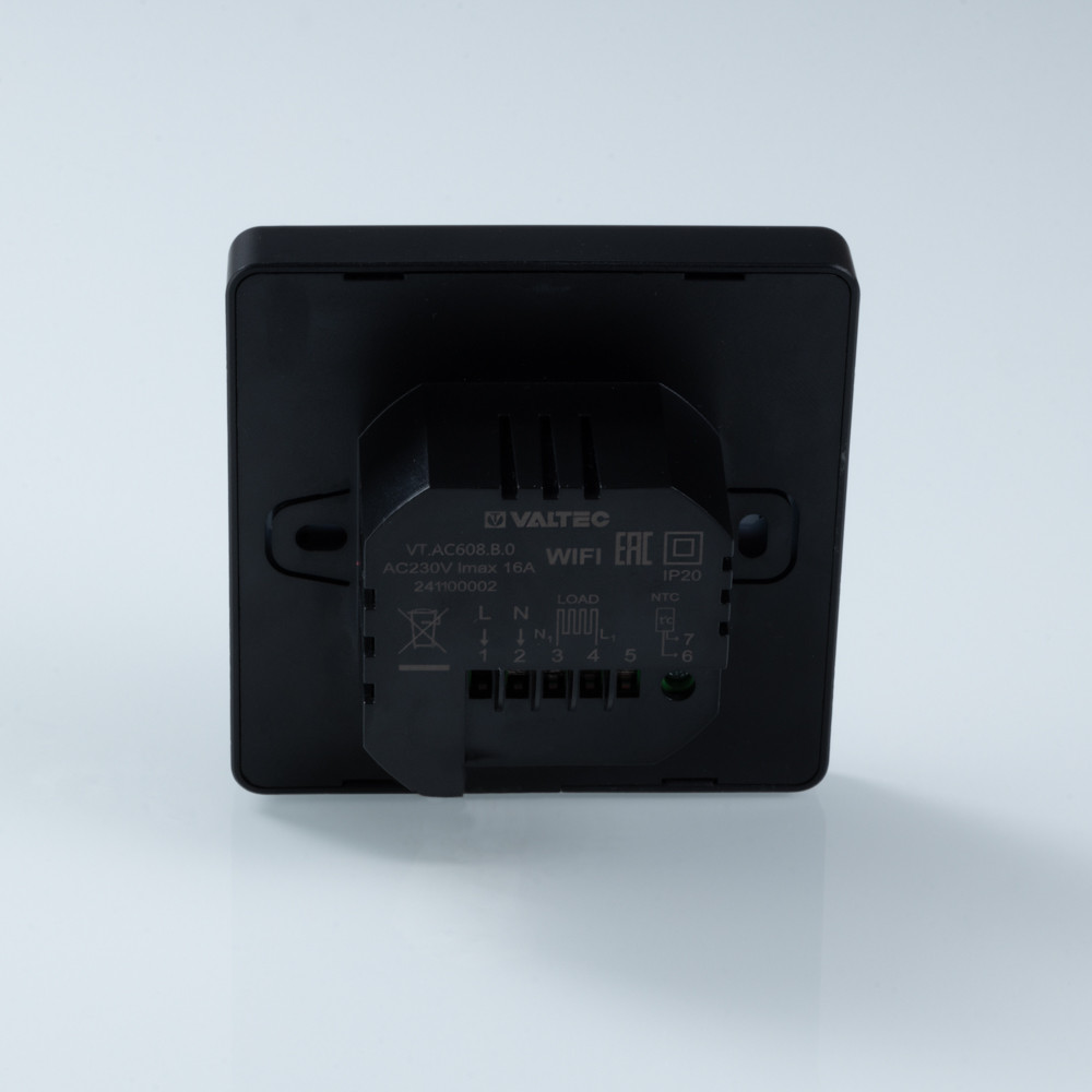 Хронотермостат электронный комнатный с Wi-Fi для электрического теплого пола (черный)