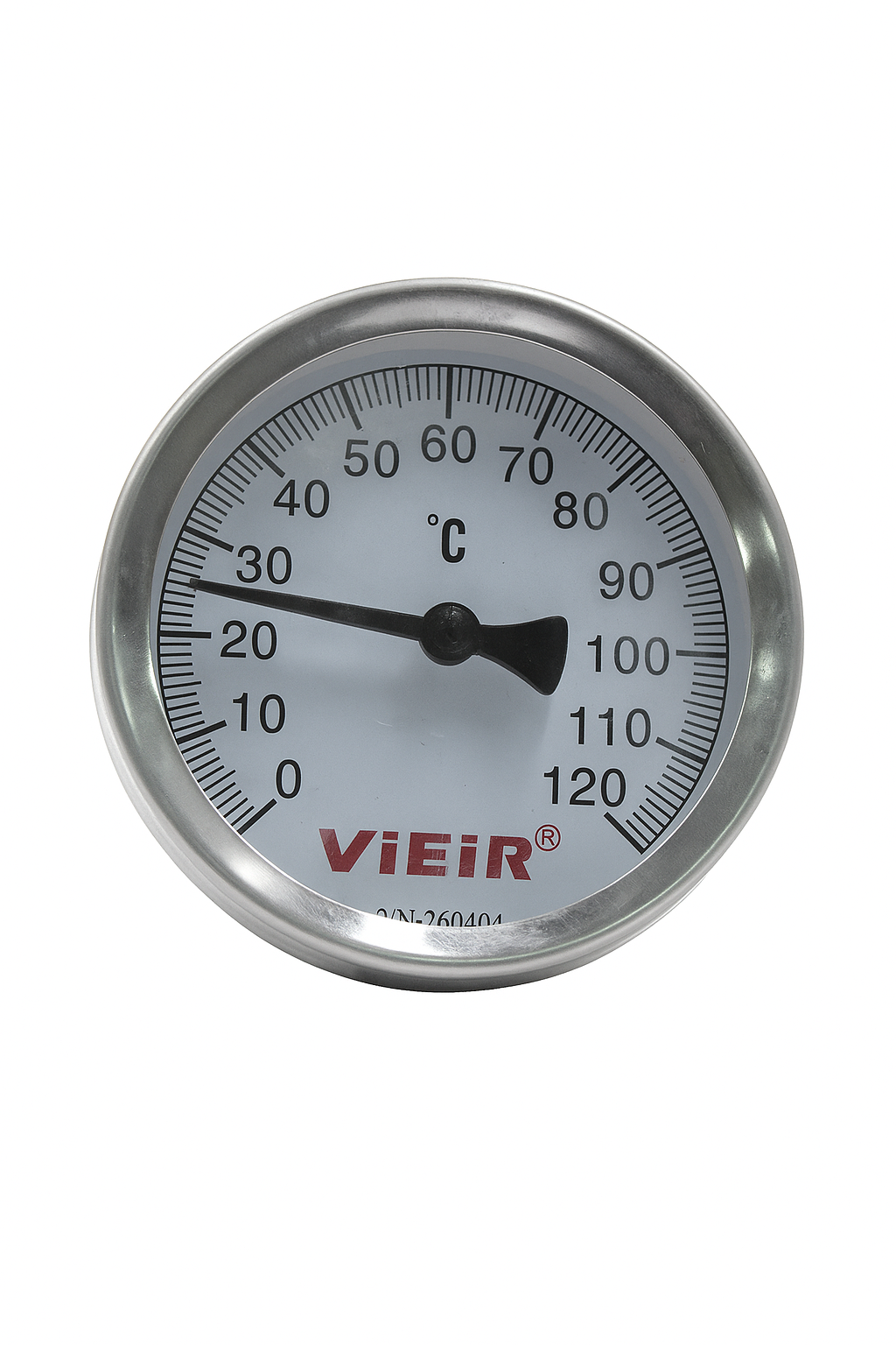 Термометр биметаллический d 63мм, с погружной гильзой 1/2 0-120℃ VIEIR