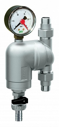Фильтр FAR 100мкм, под манометр, Max: 95 °C, 25 бар. поворотное соединение 1/2" НР