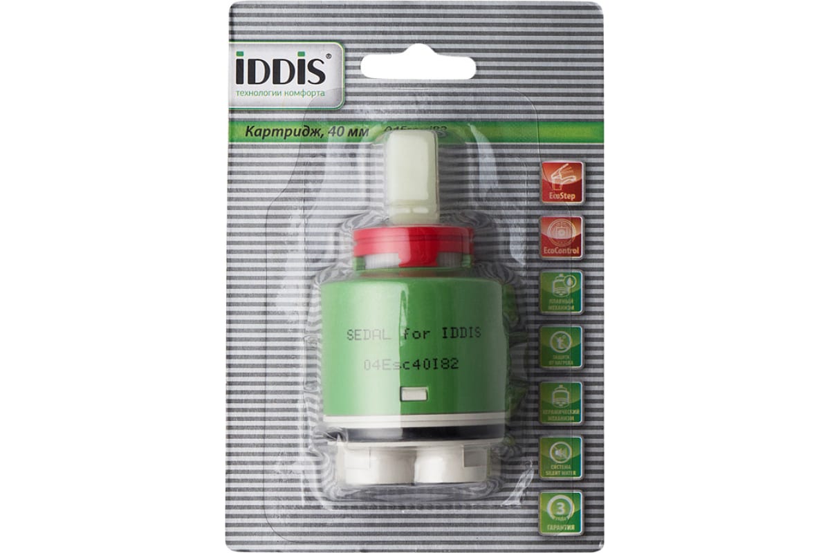 Картридж для смесителя 40 мм, EcoStop, EcoControl, 04, длинный, Iddis