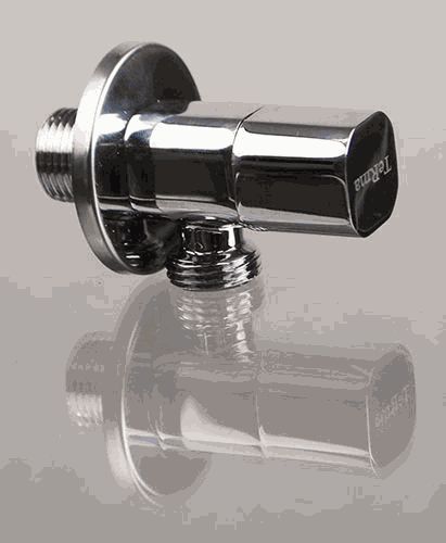 Кран угловой хромированный Terma 1/2" н/н керамический затвор (ручка квадратная Chrome)