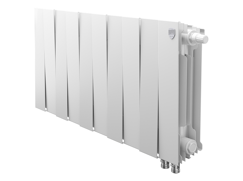 Дизайн-радиатор бимет. Royal Thermo PianoForte Белый VR 300 x 100 10 секц. (нижн. подкл.)