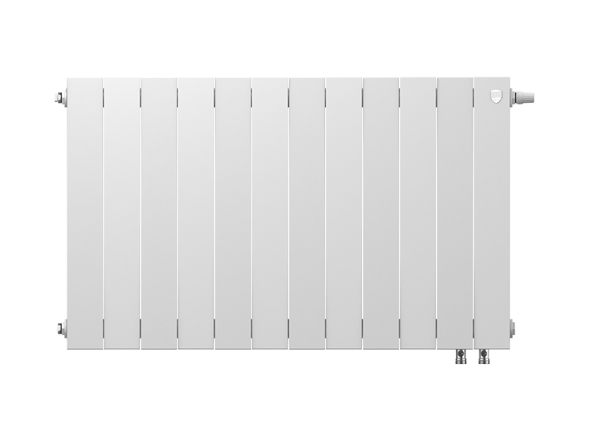 Дизайн-радиатор бимет. Royal Thermo PianoForte Белый VR 500 x 100 12 секц. (нижн. подкл.)