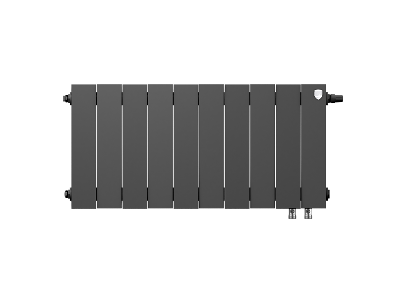 Дизайн-радиатор бимет. Royal Thermo PianoForte Чёрный VR 300 x 100 10 секц. (нижн. подкл.)