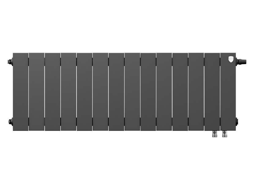 Дизайн-радиатор бимет. Royal Thermo PianoForte Чёрный VR 300 x 100 14 секц. (нижн. подкл.)