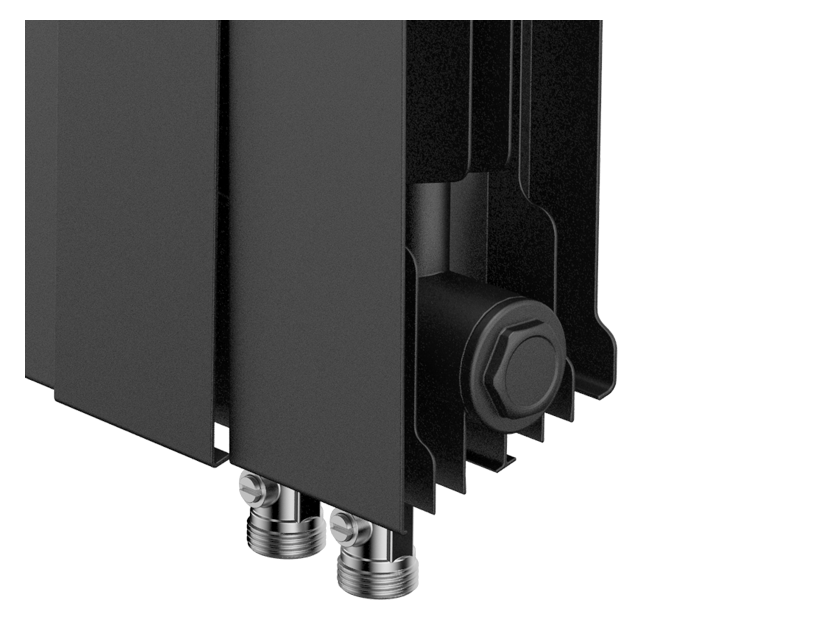 Дизайн-радиатор бимет. Royal Thermo PianoForte Чёрный VR 300 x 100 12 секц. (нижн. подкл.)