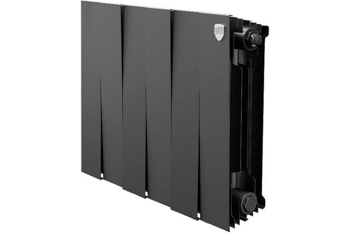 Дизайн-радиатор бимет. Royal Thermo PianoForte Чёрный VR 300 x 100 6 секц. (нижн. подкл.)