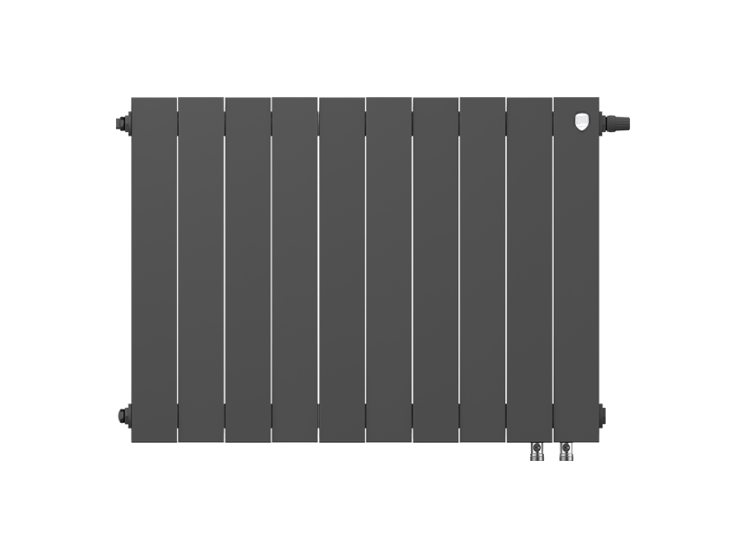 Дизайн-радиатор бимет. Royal Thermo PianoForte Чёрный VR 500 x 100 10 секц. (нижн. подкл.)