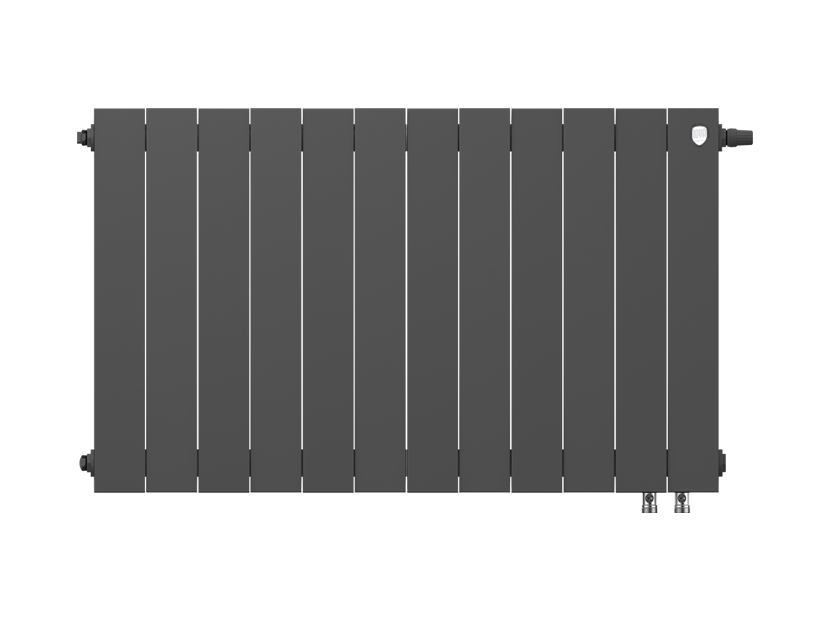 Дизайн-радиатор бимет. Royal Thermo PianoForte Чёрный VR 500 x 100 12 секц. (нижн. подкл.)