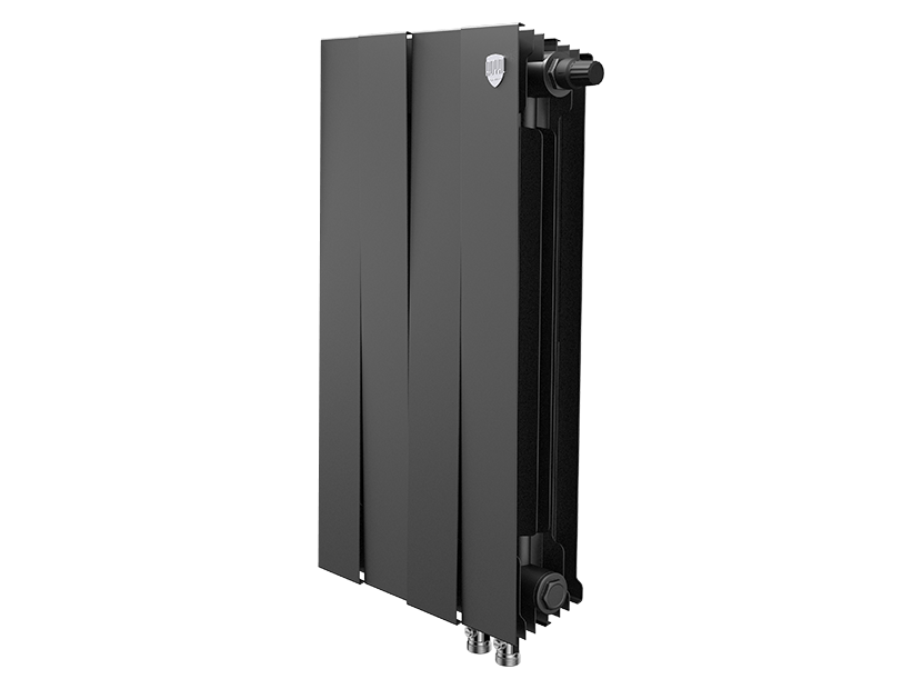 Дизайн-радиатор бимет. Royal Thermo PianoForte Чёрный VR 500 x 100 4 секц. (нижн. подкл.)