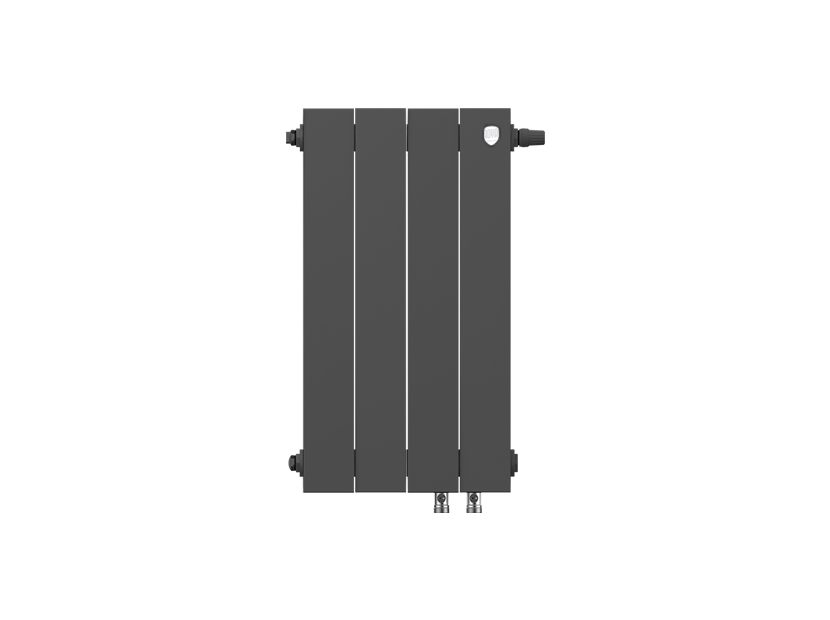 Дизайн-радиатор бимет. Royal Thermo PianoForte Чёрный VR 500 x 100 4 секц. (нижн. подкл.)