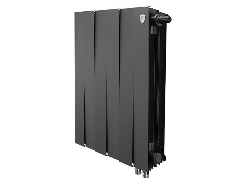 Дизайн-радиатор бимет. Royal Thermo PianoForte Чёрный VR 500 x 100 6 секц. (нижн. подкл.)