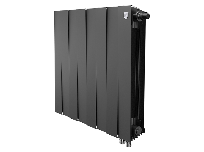 Дизайн-радиатор бимет. Royal Thermo PianoForte Чёрный VR 500 x 100 8 секц. (нижн. подкл.)