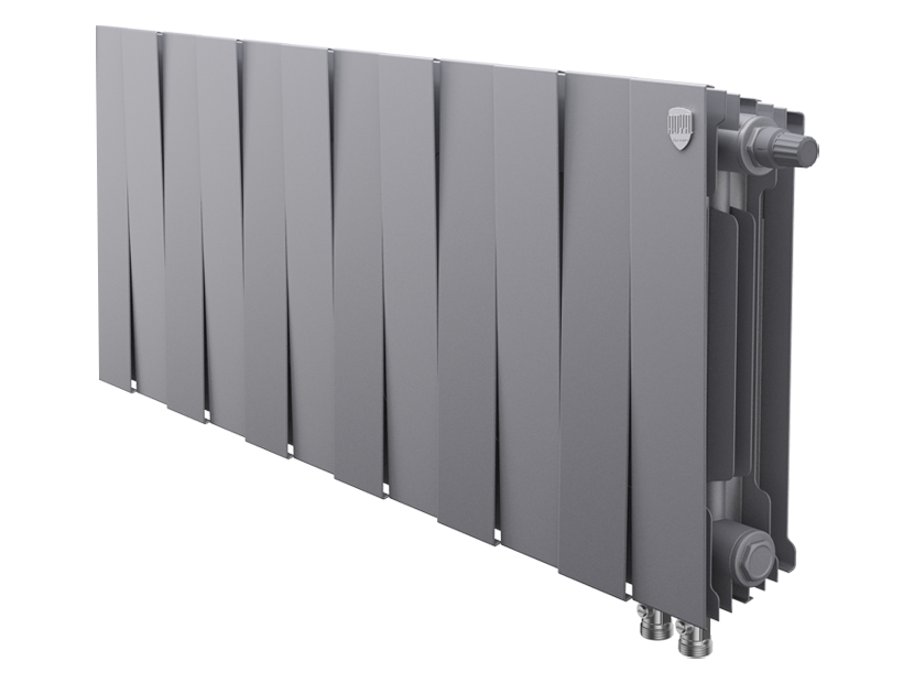 Дизайн-радиатор бимет. Royal Thermo PianoForte Серебристый VR 300 x 100 12 секц. (нижн. подкл.)