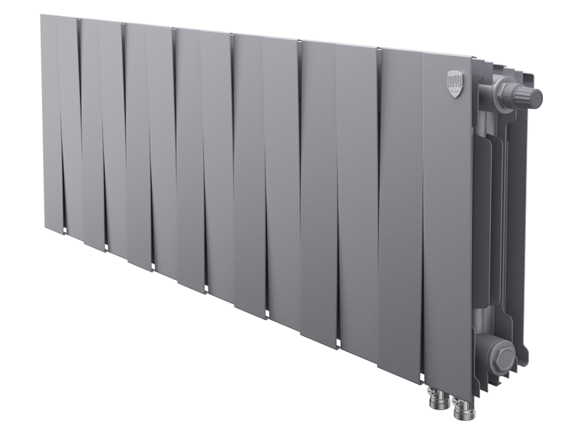 Дизайн-радиатор бимет. Royal Thermo PianoForte Серебристый VR 300 x 100 14 секц. (нижн. подкл.)