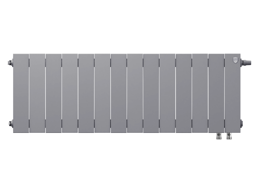 Дизайн-радиатор бимет. Royal Thermo PianoForte Серебристый VR 300 x 100 14 секц. (нижн. подкл.)