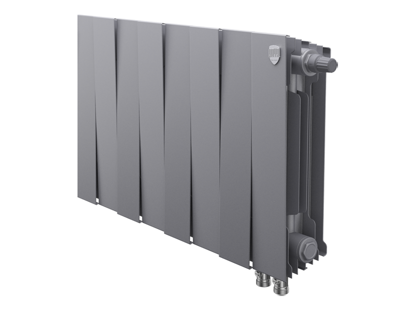 Дизайн-радиатор бимет. Royal Thermo PianoForte Серебристый VR 300 x 100 8 секц. (нижн. подкл.)
