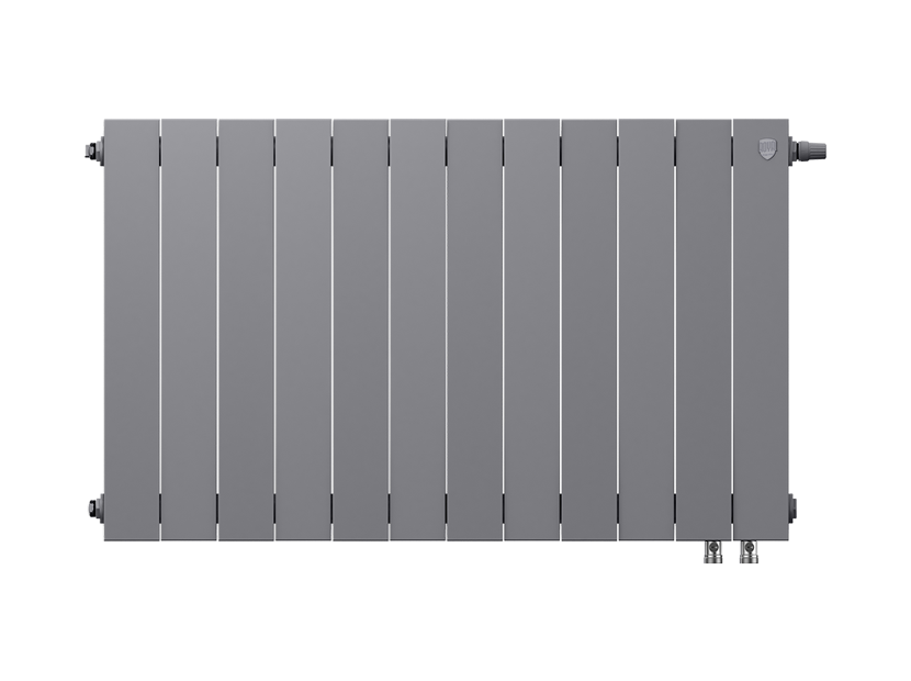 Дизайн-радиатор бимет. Royal Thermo PianoForte Серебристый VR 500 x 100 12 секц. (нижн. подкл.)