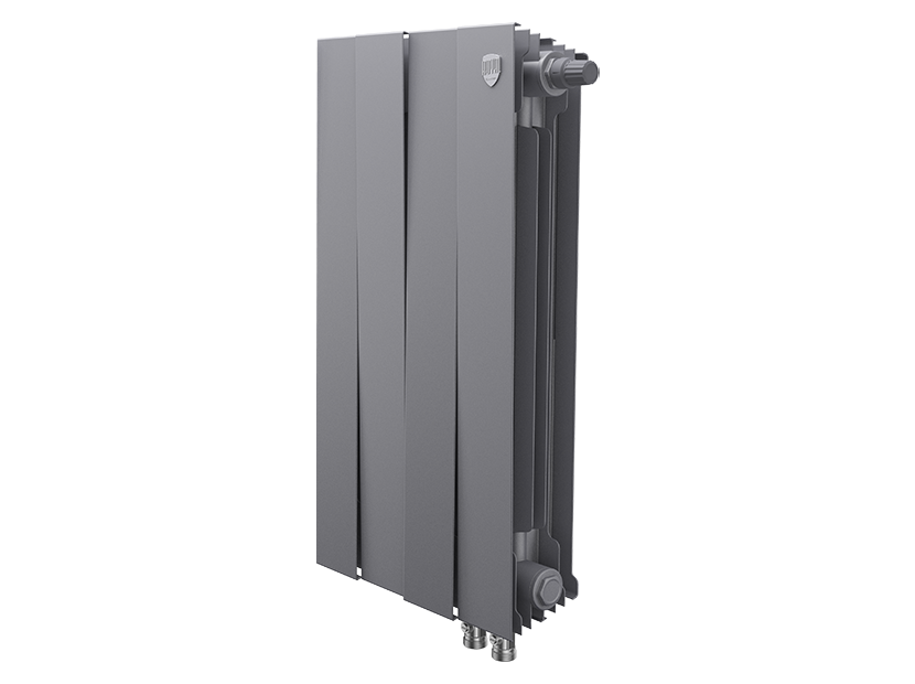 Дизайн-радиатор бимет. Royal Thermo PianoForte Серебристый VR 500 x 100 4 секц. (нижн. подкл.)